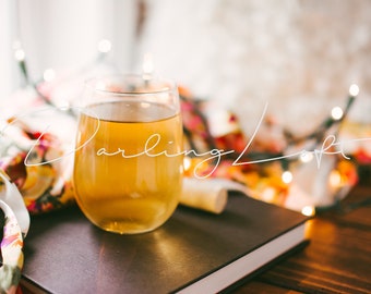 Wine Glass Mockup - Lifestyle Mockup - Stemless Wine Glass Mockup - Product Photography - 11oz Wine Glass