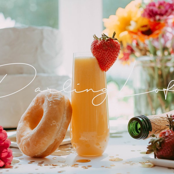 Stemless Champagne Flute - Stock Image - MockUp - Bachelorette - Party - Stock Photography - Donut - Social Media - Mimosa - Wedding