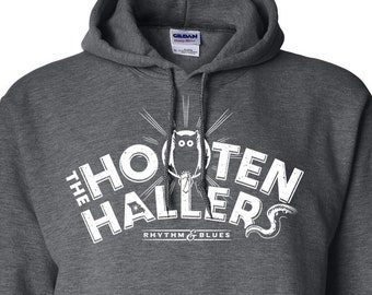 Felpa con cappuccio in erica scura con design a forma di gufo di Hooten Hallers