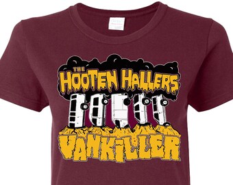 The Hooten Hallers Van Killer 2.0 Stampato su pesante 100% cotone Maroon T-shirt da donna