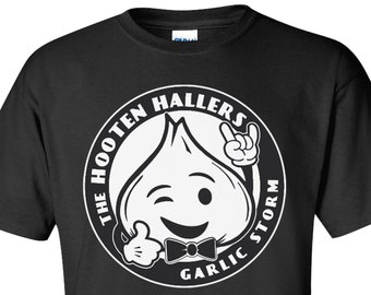The Hooten Hallers Garlic Storm on Black Unisex T-shirt.