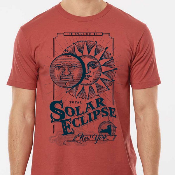 Nueva York Total Solar Eclipse 2024 Camiseta Regalo para él, regalo para ella, Gran Camisa American Eclipse Nueva York Género Neutral Adulto