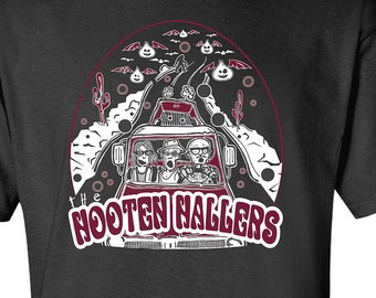NUOVA maglietta unisex nera con il design della contea di Bat di Hooten Hallers.