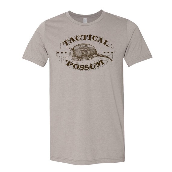 Valentine Gift Gender Neutral Armadillo T-Shirt Tactical Possum Funny Joke Shirt Unisex Fit Hand Screen Printed on Soft Cotton Shirt