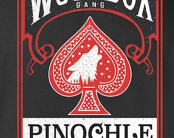 Maglietta Pinochle Deck della Woodbox Gang in onore della canzone Claudia and Elsie dal loro nuovo album, Brown Cane Toad
