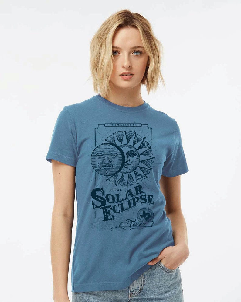 Texas Total Solar Eclipse T-shirt 2024, Great American Eclipse Watch Shirt for Austin, San Antonio, Dallas Texas image 5
