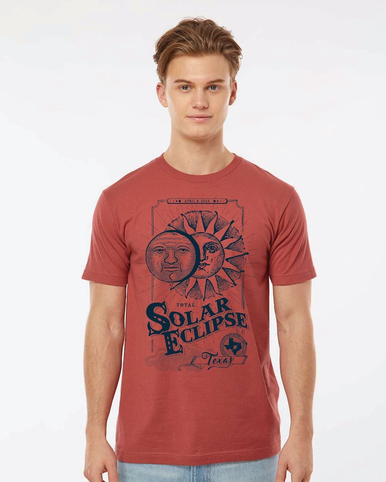 Texas Total Solar Eclipse T-shirt 2024, Great American Eclipse Watch Shirt for Austin, San Antonio, Dallas Texas image 1