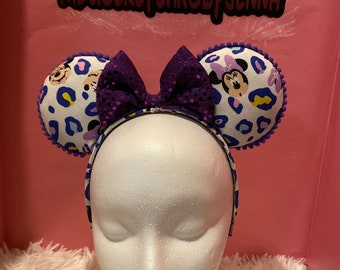 Minnie Mouse Cheetah Print Inspired Mouse Ears