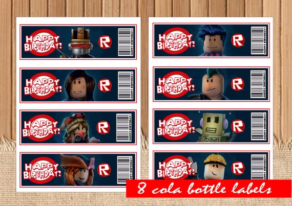 89 Printable Roblox Birthday Invitations Diy Roblox Kids Birthday - digital roblox bottle labels birthday party printable