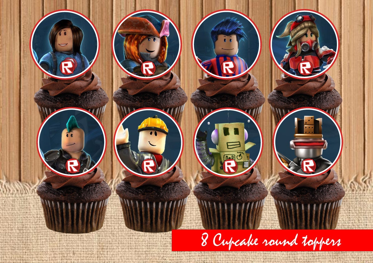 Digital Roblox cupcake toppers Roblox party birthday | Etsy