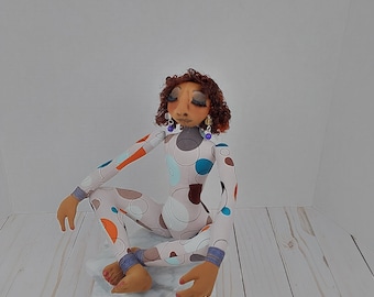 Handmade Cloth Artist Ethnic Yoga Doll Hazel