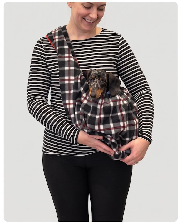 Lightweight Fleece Elastic Dog Sling Carrier for Small Breeds