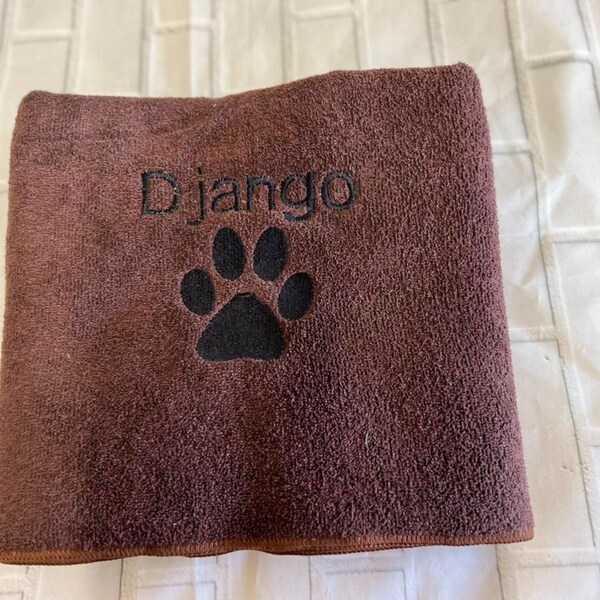 Personalisiertes Mikrofaser Hunde Handtuch - besticktes Hunde Handtuch