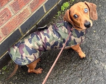 Dachshund Quilted Dog Coat: Water-Resistant Fleece Lined