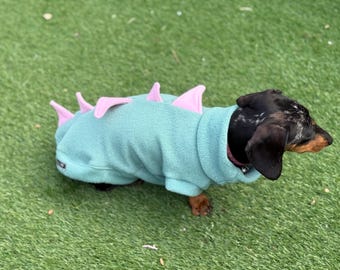 Dachshund Dino Fleece Jumper: Warm, Breathable Dog Coat