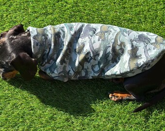 Dachshund Dino Fleece Jumper: Washable Daxie Sweatshirt