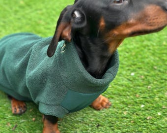 Dachshund Fleece Jumper: Softshell Tummy, Mud & Water Repellent