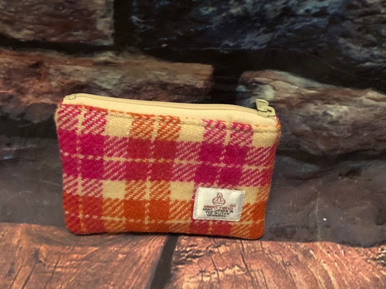 ready to ship,birthday gift gift for her zipper pouch purse Harris tweed coin purse