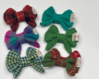 Harris Tweed Dog Sailor Bow: Handmade Pet Collar Accessory