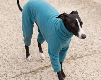 Mono de forro polar para galgo italiano: repelente al agua y al barro.