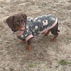 Dachshund zipped  waterproof  fleece ,dachshund zipped  jumper ,dachshund jacket,water and mud repellent fleece , dachshund fleece