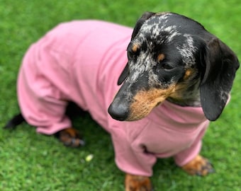 Dachshund Cotton Jersey Onesie: Cooling Pajama Jumpsuit