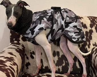 Waterproof Quilted Italian Greyhound Coat: Sherpa Fleece Lined, Chest Covering