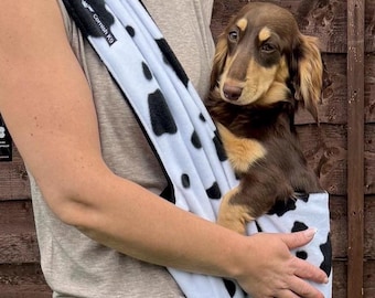 Fleece Dog Sling Carrier: Small Dog & Puppy Travel Bag