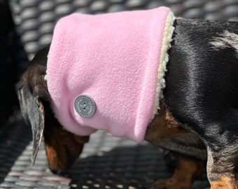 Dachshund Fleece Snood: Sherpa Lined Dog Neck Warmer