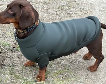Dachshund Neoprene Jumper: Front Leg Dog Suit, Washable Dog Jumpsuit