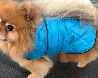 Dachshund Quilted Dog Coat: Water-Resistant Fleece Lined Winter Jacket