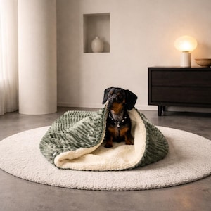 Jumbo-Hundekuschelsack aus Kordel: Sherpa-Fleece-Haustierwärmer
