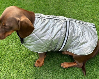 Reflective Dachshund Quilted Dog Coat: Waterproof Winter Jacket