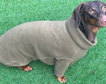 Dachshund Fleece Dog Jumper: Breathable, Water-Resistant, Embroidered