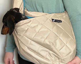 Dog sling,Quilted waterproof dog sling carrier ,small dog sling bag , puppy sling ,dachshund  sling carrier, dog sling,iggy dog carrier