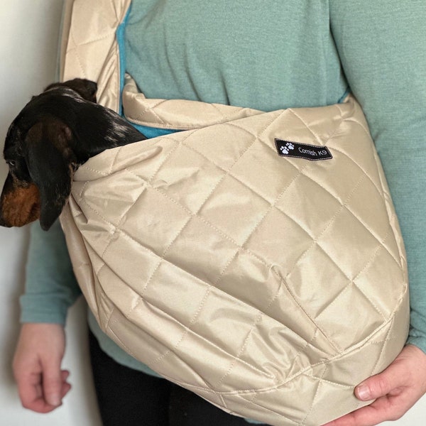 Dog sling,Quilted waterproof dog sling carrier ,small dog sling bag , puppy sling ,dachshund  sling carrier, dog sling,iggy dog carrier