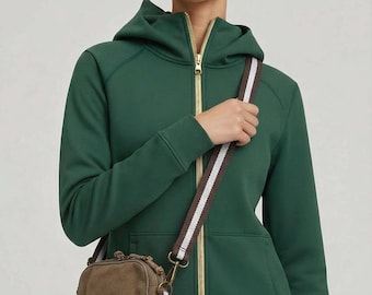 Embroidered Paw Print Canvas Crossbody Bag: Ideal Dog Walker Gift with Adjustable Strap and Front Zip Pocket