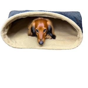 Corduroy Dog Snuggle Sack: Popup Sherpa Fleece Pet Bed