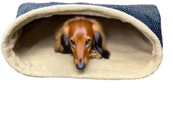 Corduroy Dog Snuggle Sack: Popup Sherpa Fleece Pet Bed