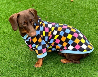 Dachshund Fleece Hoodie: Water & Mud Repellent Dog Coat