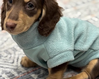 Waterproof Dachshund Fleece Jacket: Mud Repellent Soft Shell Tummy