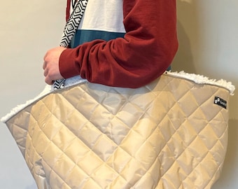 Quilted Waterproof Dog Travel Bed Bag: Sherpa Fleece Puppy Sling
