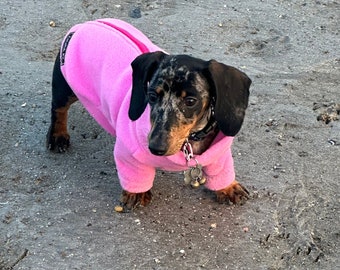 Dachshund  zip jumper ,dachshund  jumper, dachshund fleece , dog jumper,,Water & Mud Repellent dachshund jumper