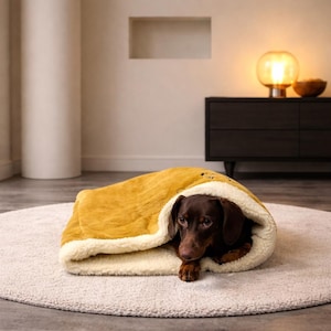 Saco de dormir personalizado para perros: Calentador de mascotas de felpa suave