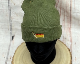 Dachshund Beanie, Embroidered Beanie Hat, Dog lover,dog owner gift,dachshund lover