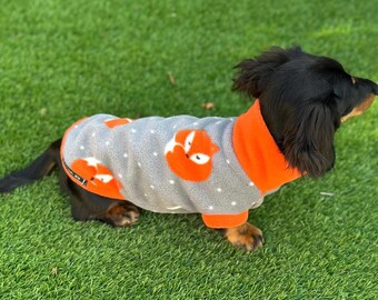 Dachshund pattern Fleece top ,dachshund jumper , dachshund tankie, dachshund jacket,Water & Mud Repellent dachshund fleece
