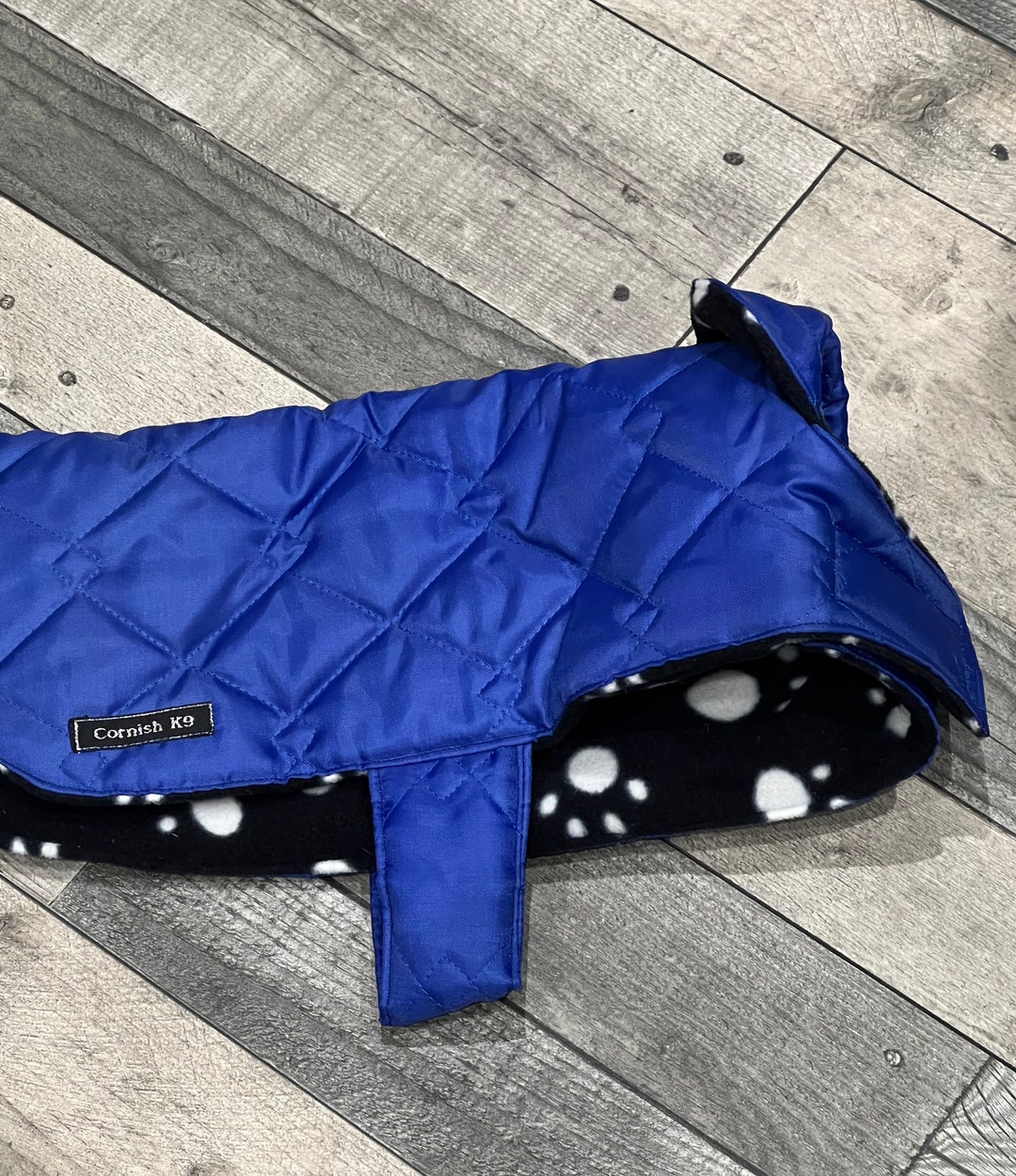 Dachshund Royal Blue Quilted Dog Coat, Waterproof Dog Coat, Shower