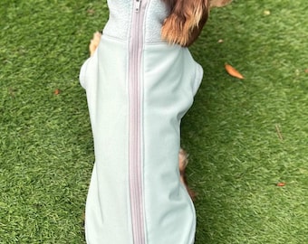 Waterproof Dachshund Softshell Dog Coat: Fleece Lined, Mud Repellent