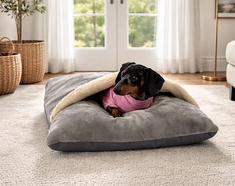 Personalised Dachshund Snuggle borrowing bed . Dog memory foam Bed Cave
