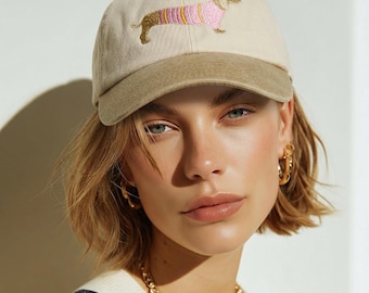 Teckel geborduurde baseballpet - hondenuitlaterspet cadeau voor hondenmoeder cadeau hondenliefhebber